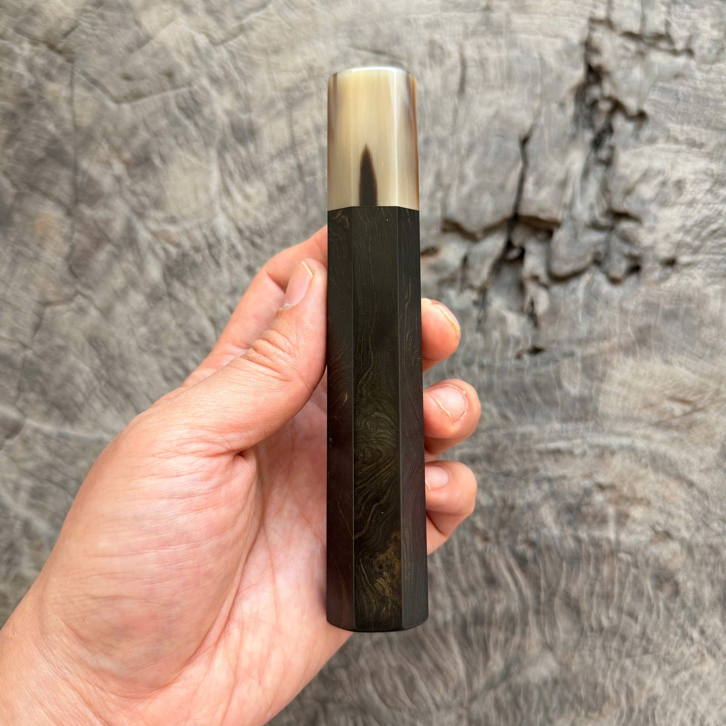 I -  16 Ebony Wa handle, Marble horn ferrule -  140 mm