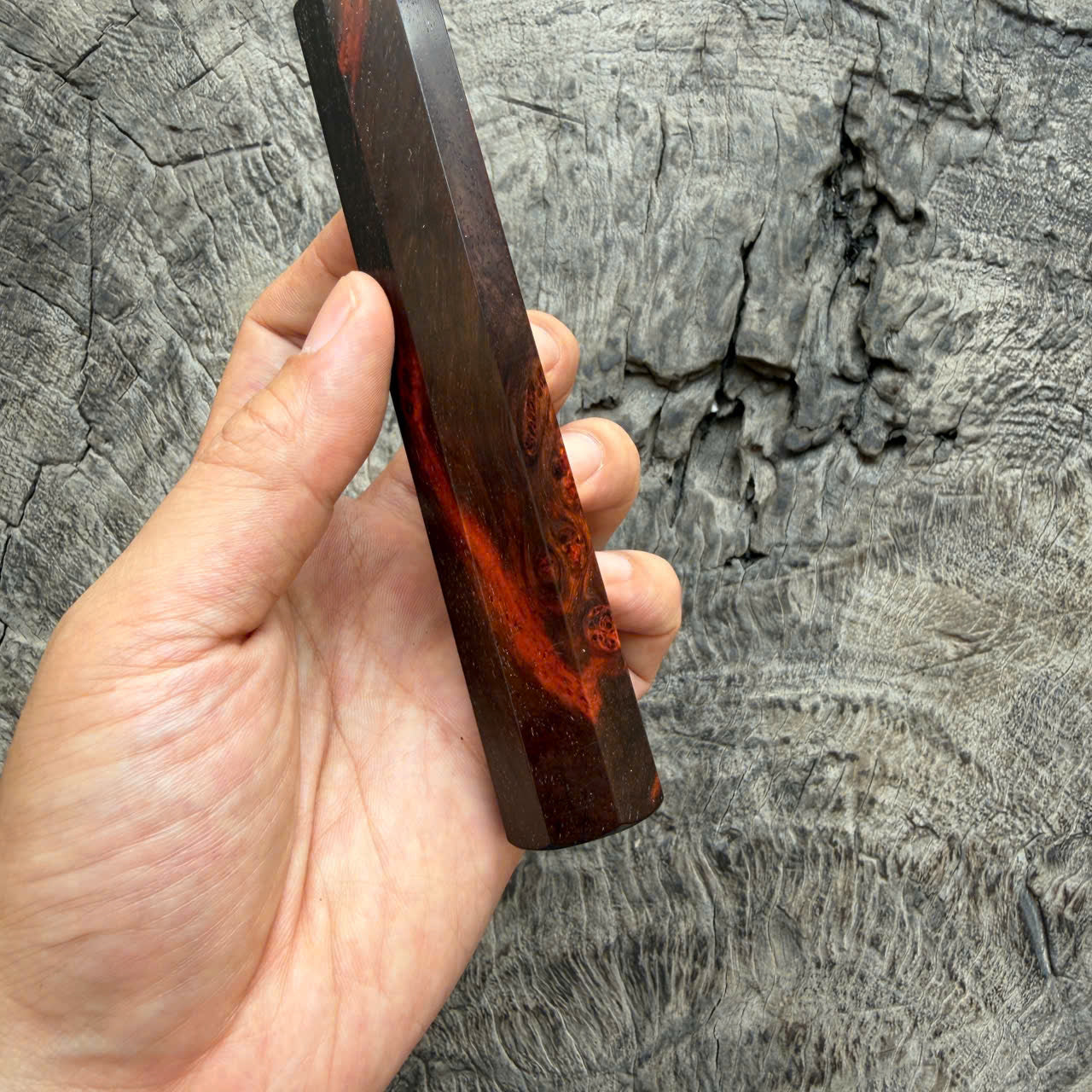 I- Cool Siamese Rosewood Burl Wa handle, Mono, 135mm handle, Slim Version