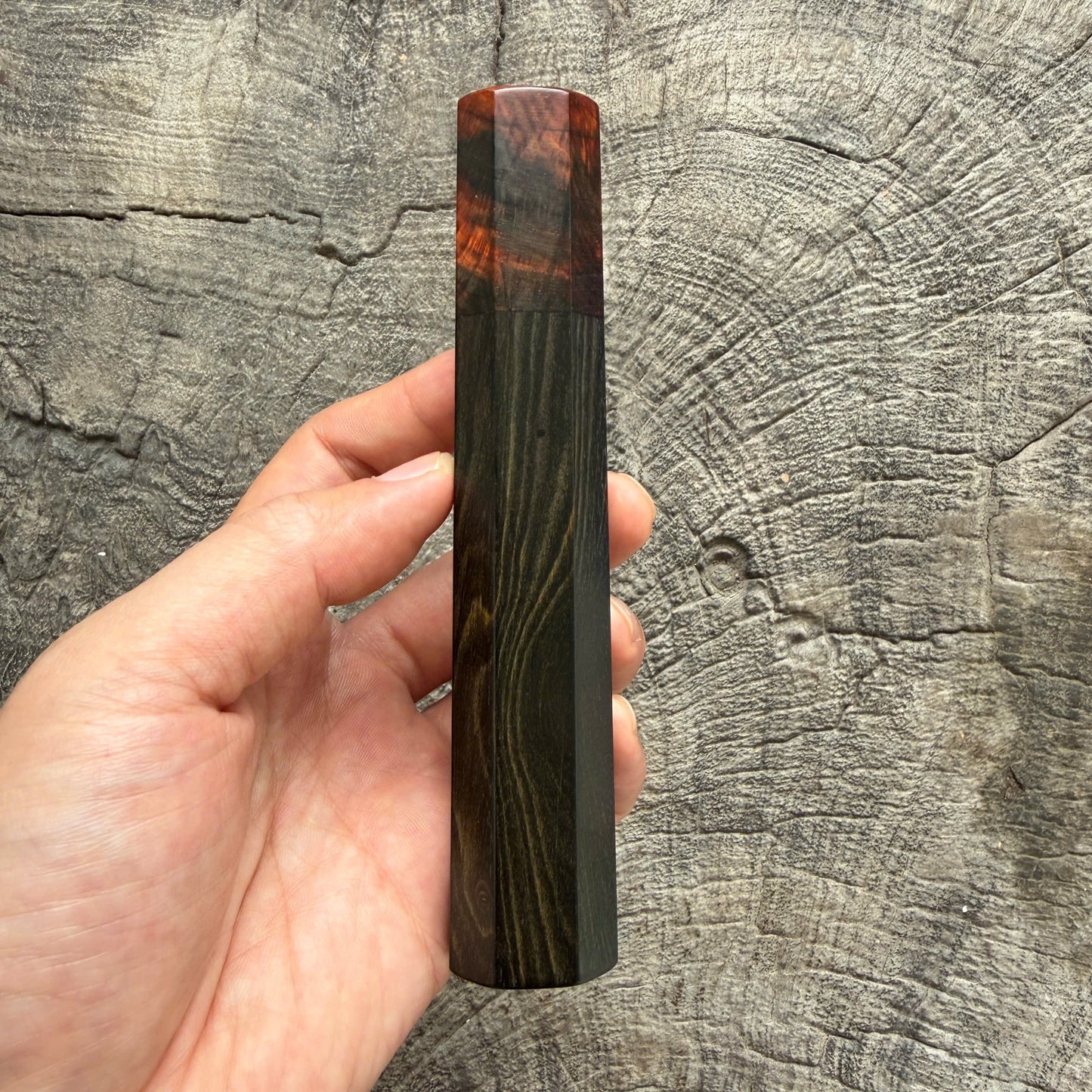 I - 3 Ebony Wa handle, Curly Red Siamese Rosewood ferrule- 140mm