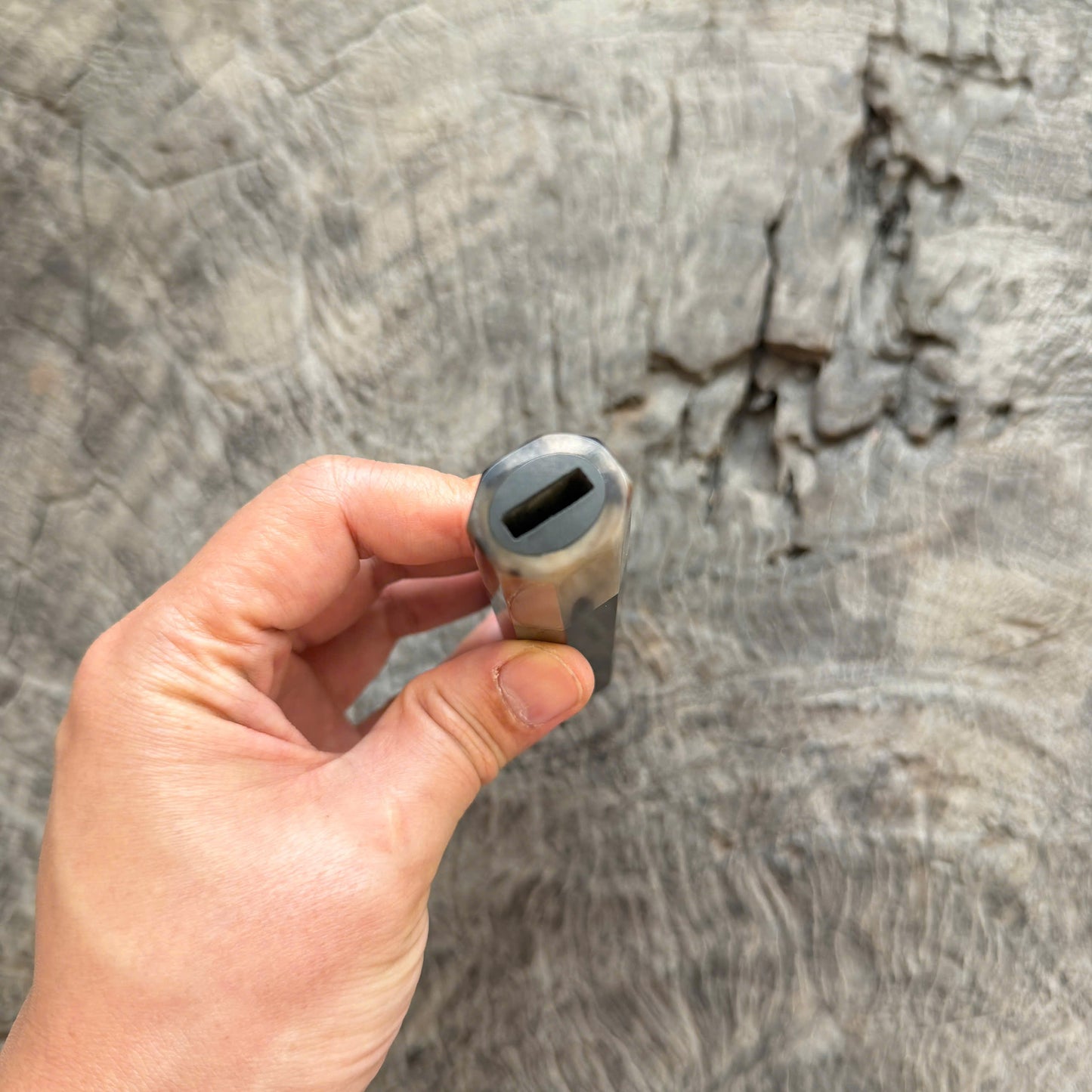 I -  16 Ebony Wa handle, Marble horn ferrule -  140 mm