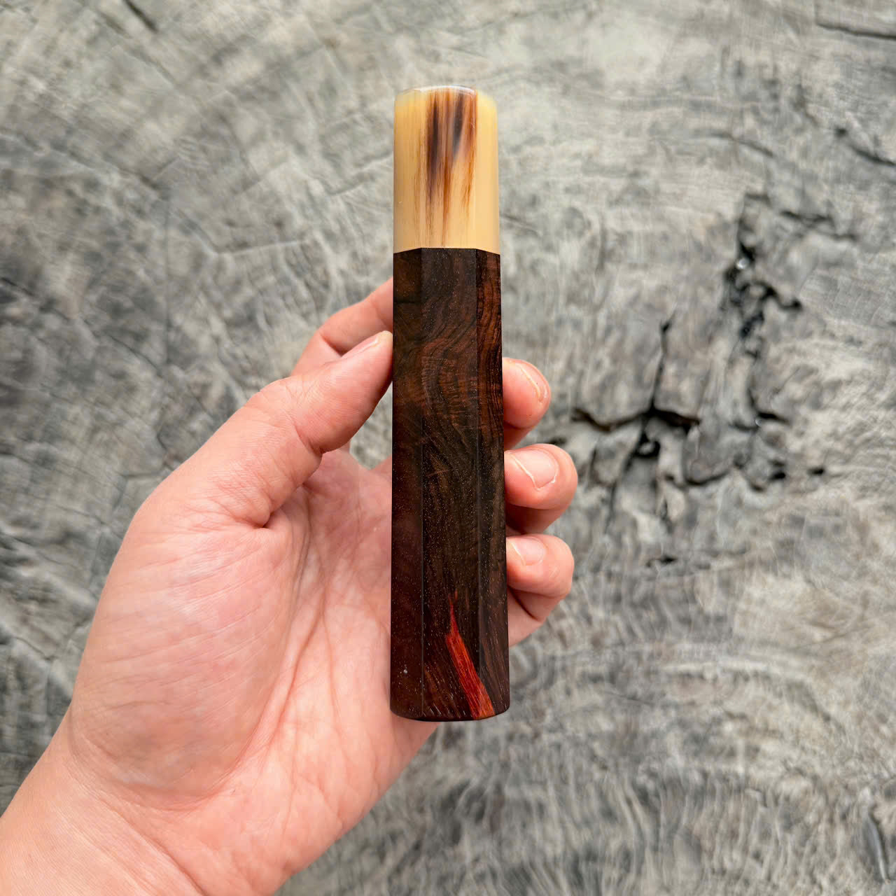I - 20 Curly Siamese Rosewood Wa handle, mabrle horn Ferrule , 140mm handle