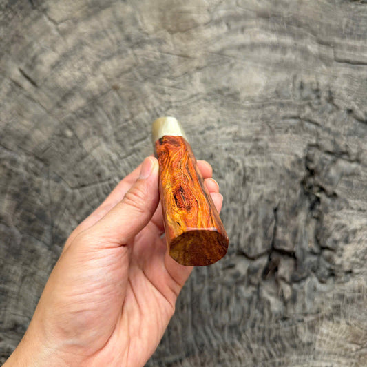 I - 10 Huanghuali wood wa handle , Nice White horn Ferrule , 140mm handle
