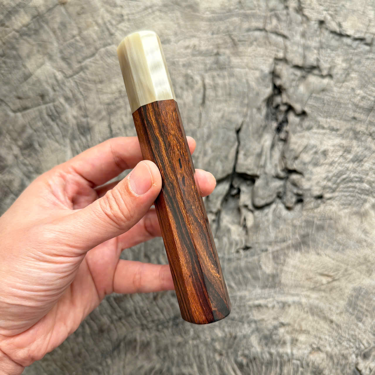 I - 2 Desert ironwood Wa handle, Cool Cream Horn Ferrule- 145 mm