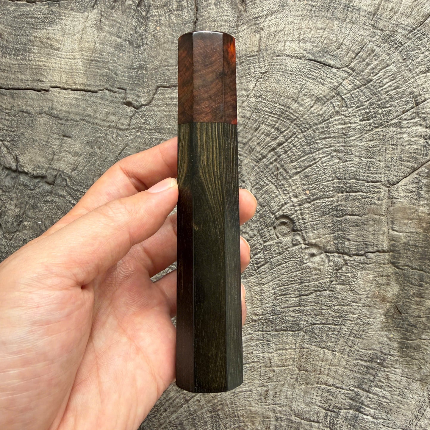 I - 3 Ebony Wa handle, Curly Red Siamese Rosewood ferrule- 140mm