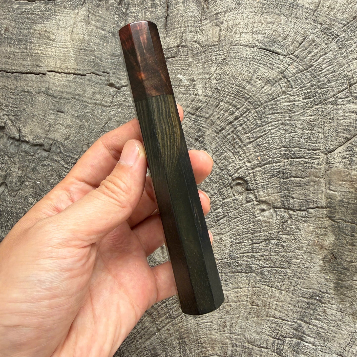 I - 3 Ebony Wa handle, Curly Red Siamese Rosewood ferrule- 140mm