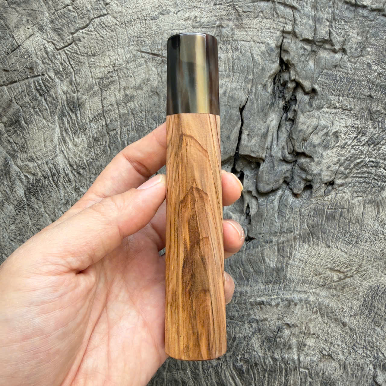 I - 16 Japanese Tamamoku Cedar  Wa handle, Dark Marble Horn Ferrule - 140mm