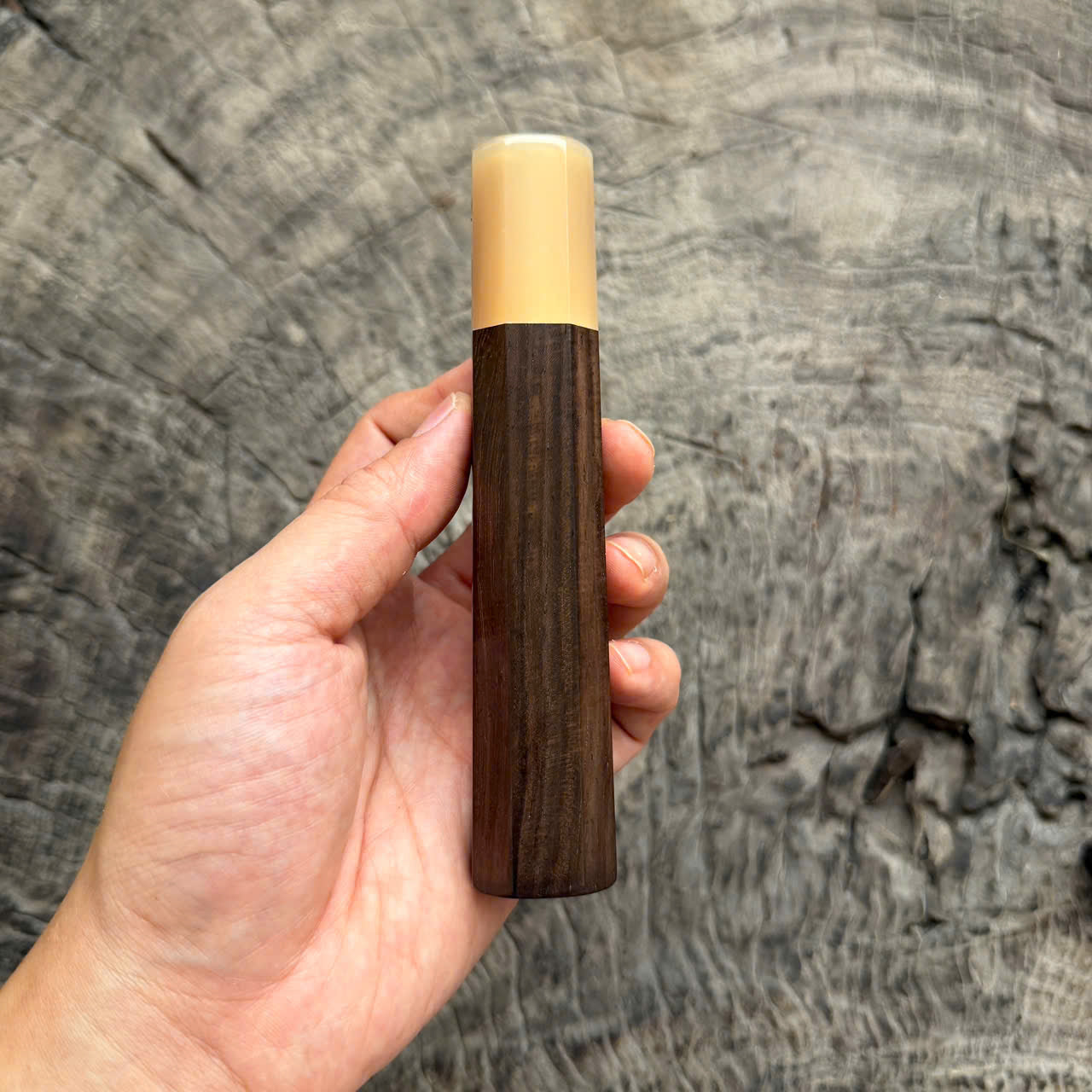 I -9 Dark Siamese Rosewood Wa handle, White horn Ferrule , 140mm handle