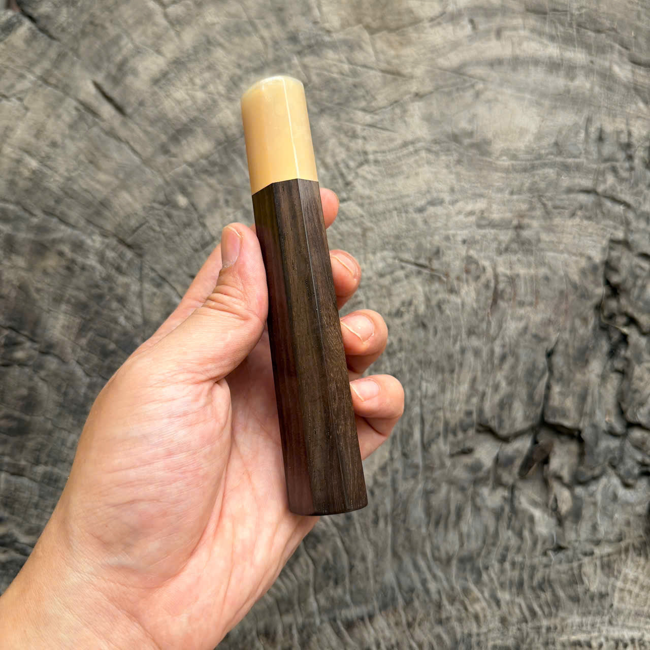 I -9 Dark Siamese Rosewood Wa handle, White horn Ferrule , 140mm handle