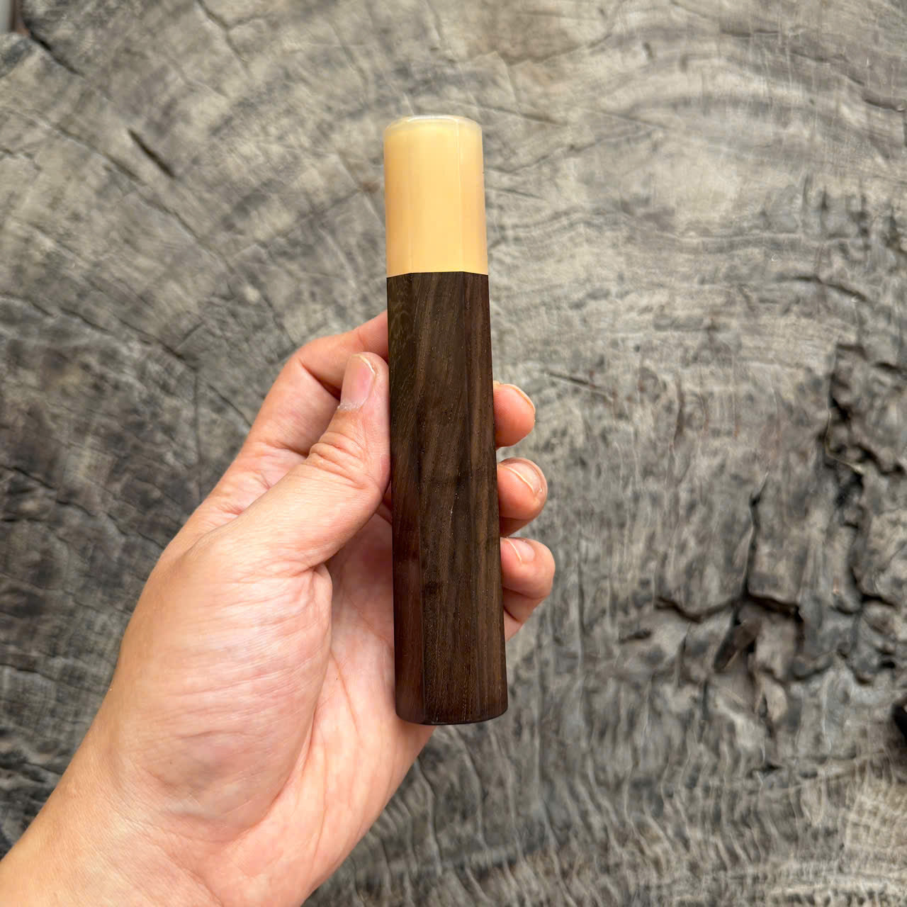 I -9 Dark Siamese Rosewood Wa handle, White horn Ferrule , 140mm handle