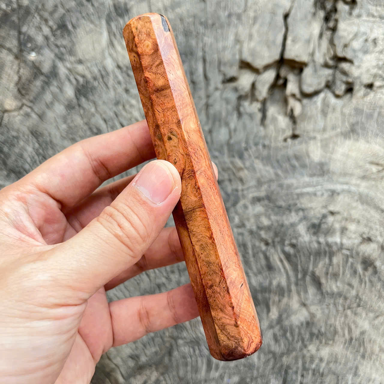 I- 9 Gold Amboyna Burl Wa handle, Mono, 135 mm