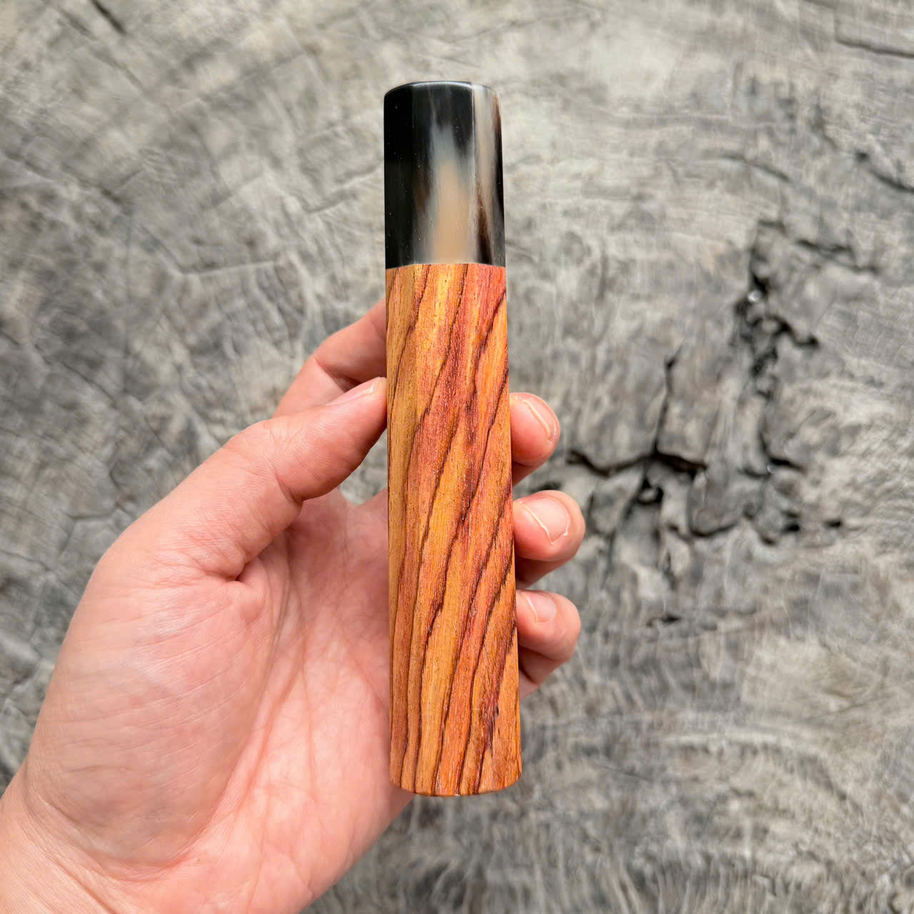 I - 10 Huanghuali wood Wa handle , Black white horn Ferrule,  145 mm handle