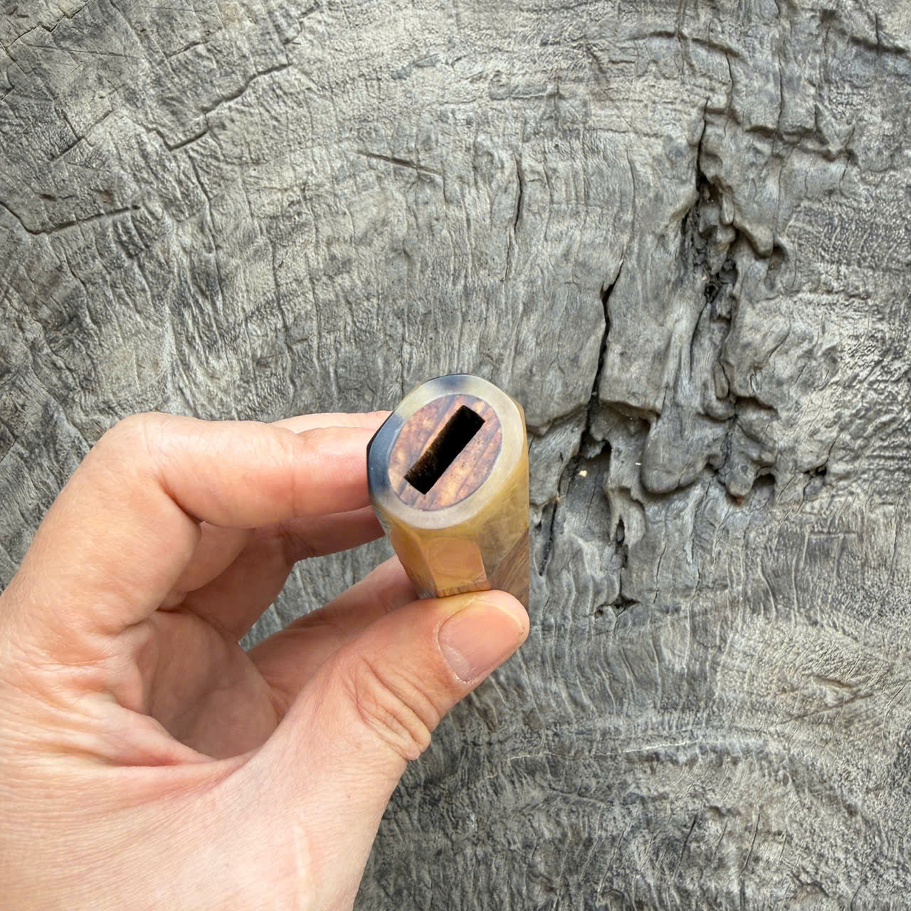 I - 17 Japanese Tamamoku Cedar  Wa handle, Dark Marble Horn Ferrule - 140mm