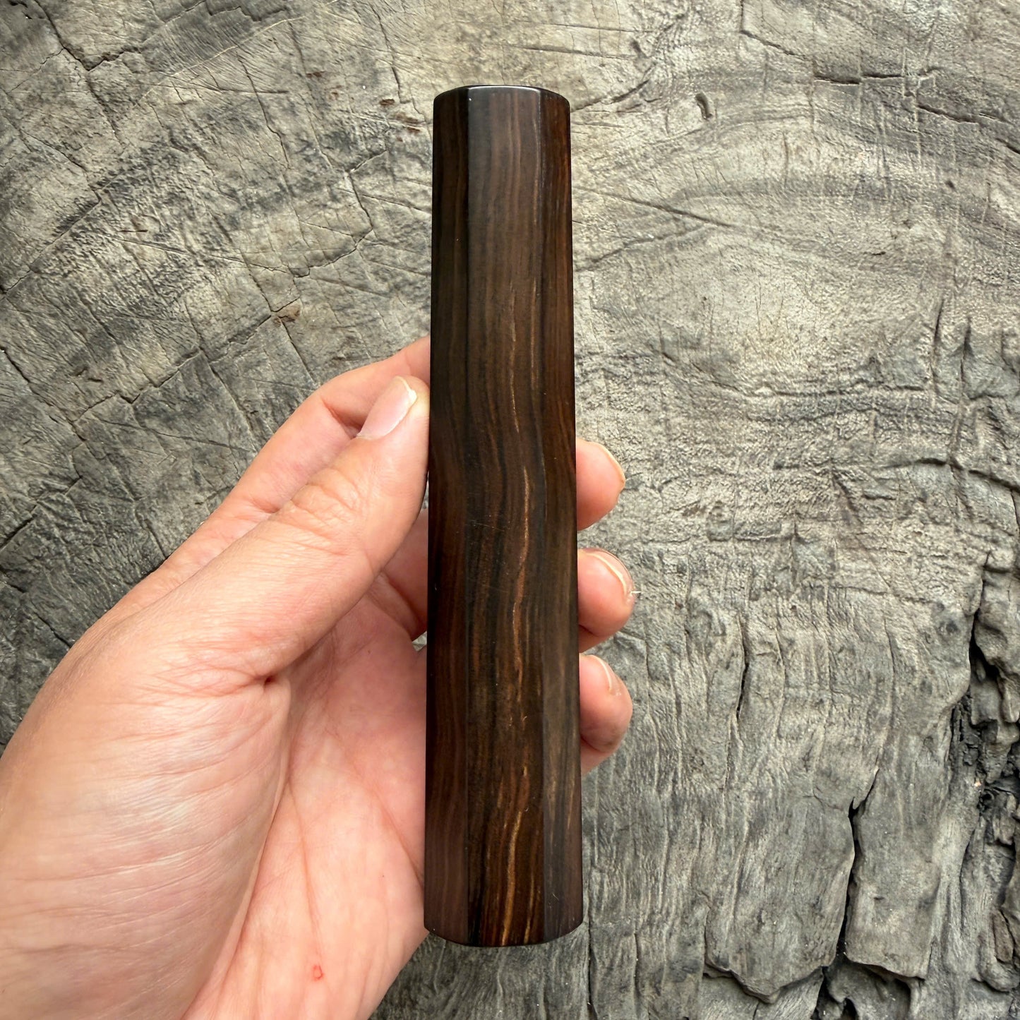 I - Nice Tight Grain Macassar ebony Wa handle , Mono - 140mm