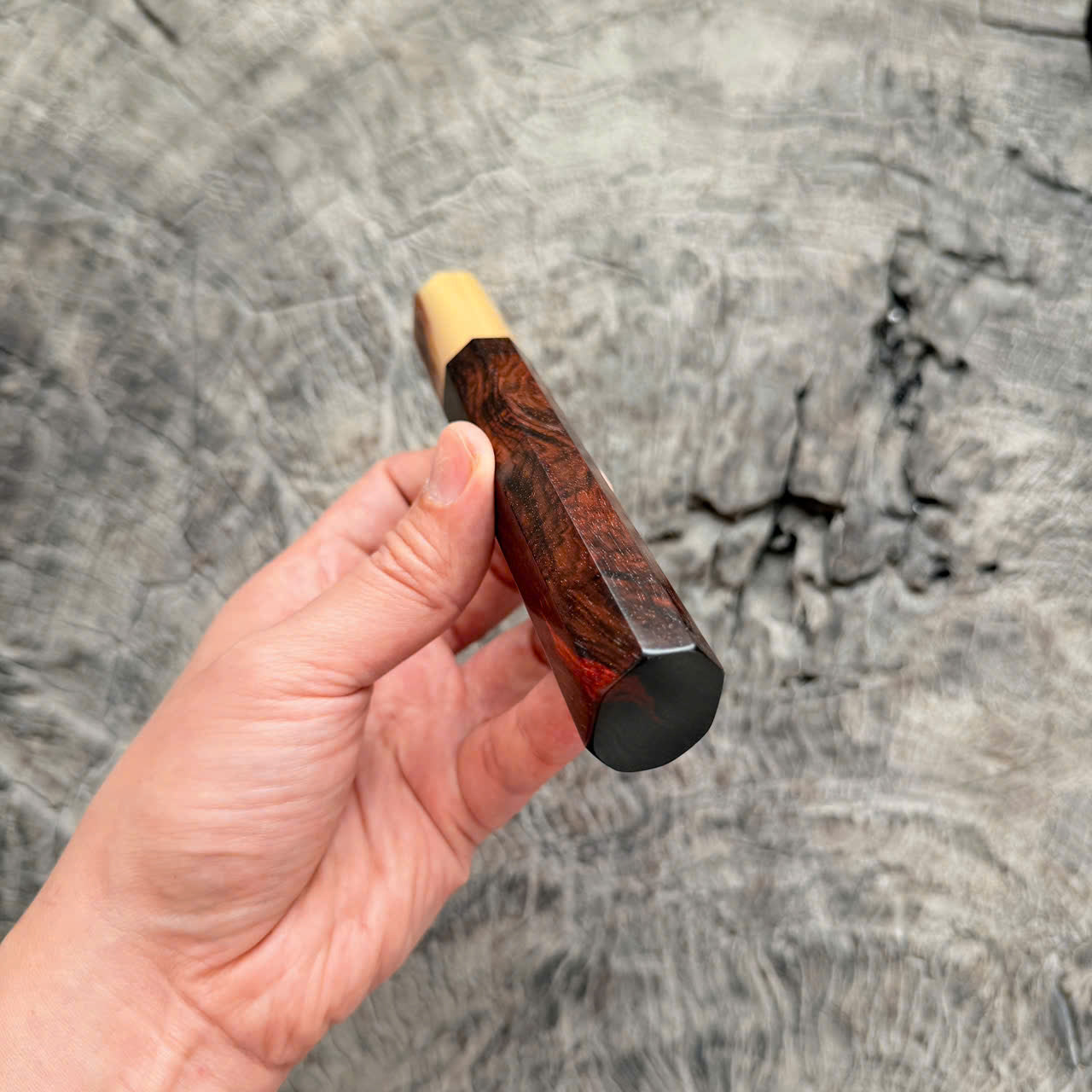 I - 20 Curly Siamese Rosewood Wa handle, mabrle horn Ferrule , 140mm handle