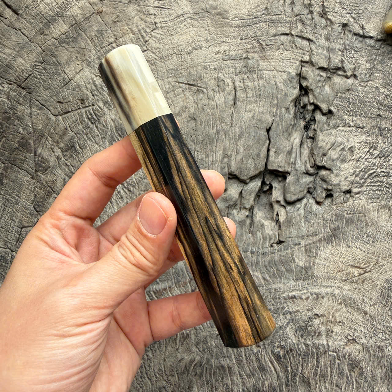 I- 3 Black White Ebony Wa handle, Cream horn ferrule- 135mm