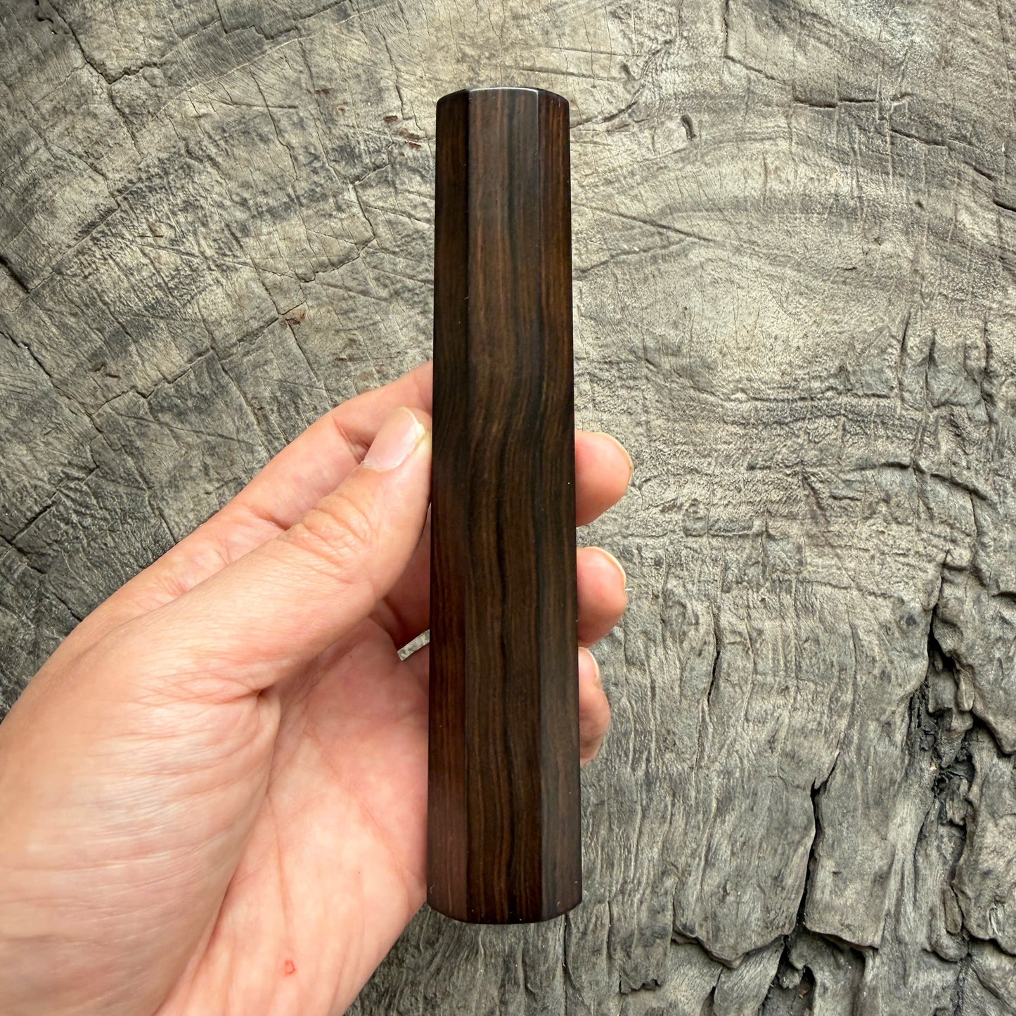 I - Nice Tight Grain Macassar ebony Wa handle , Mono - 140mm