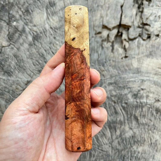 I- 6 Two tone Amboyna Burl Wa handle, Mono, 135 mm
