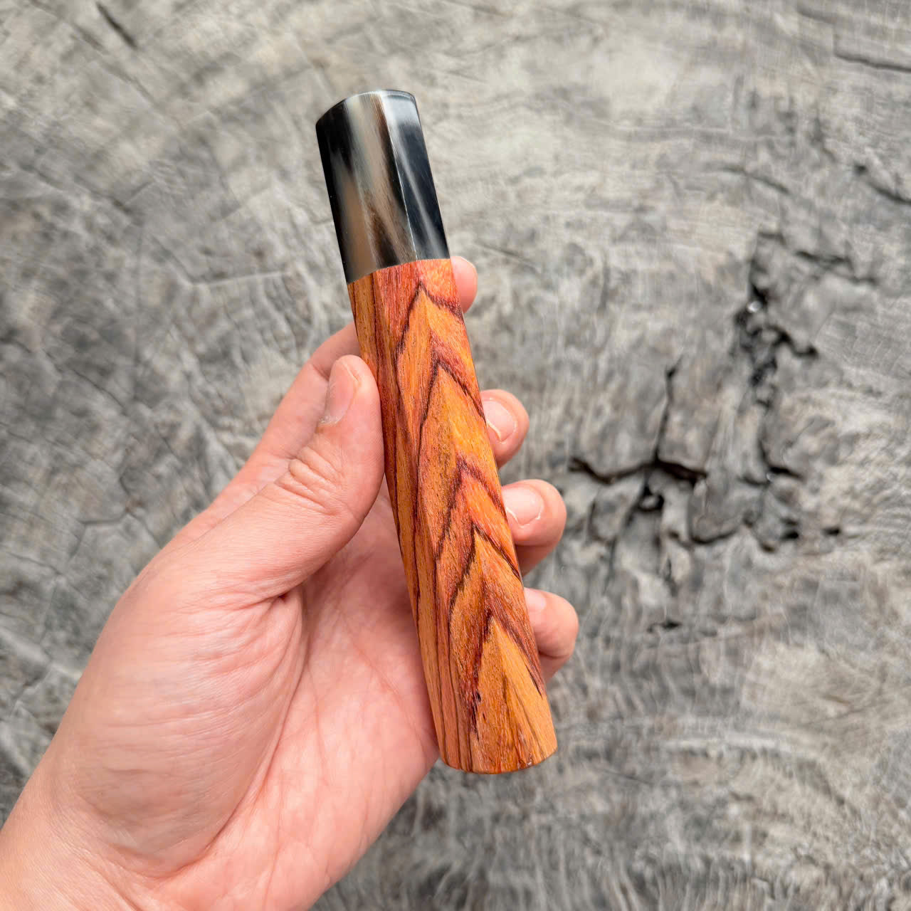 I - 10 Huanghuali wood Wa handle , Black white horn Ferrule,  145 mm handle
