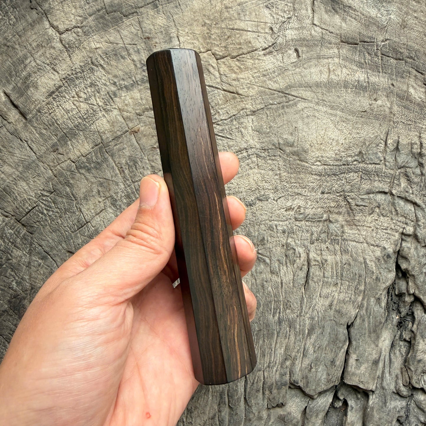 I - Nice Tight Grain Macassar ebony Wa handle , Mono - 140mm