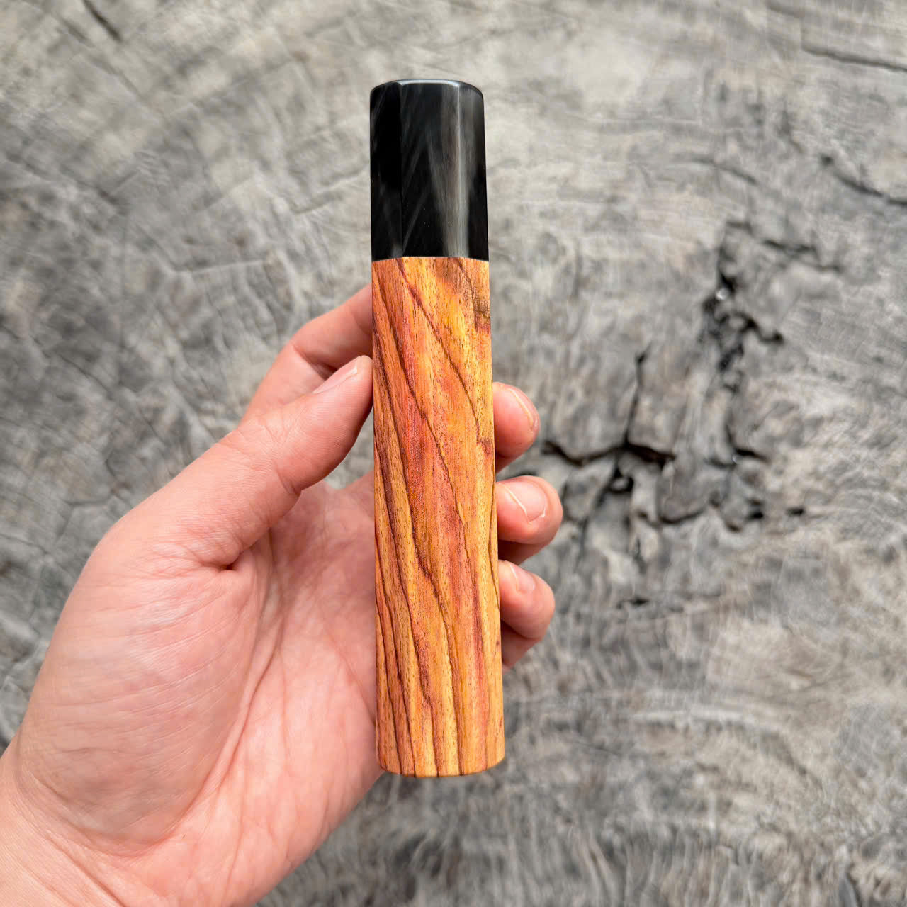 I - 10 Huanghuali wood Wa handle , Black white horn Ferrule,  145 mm handle