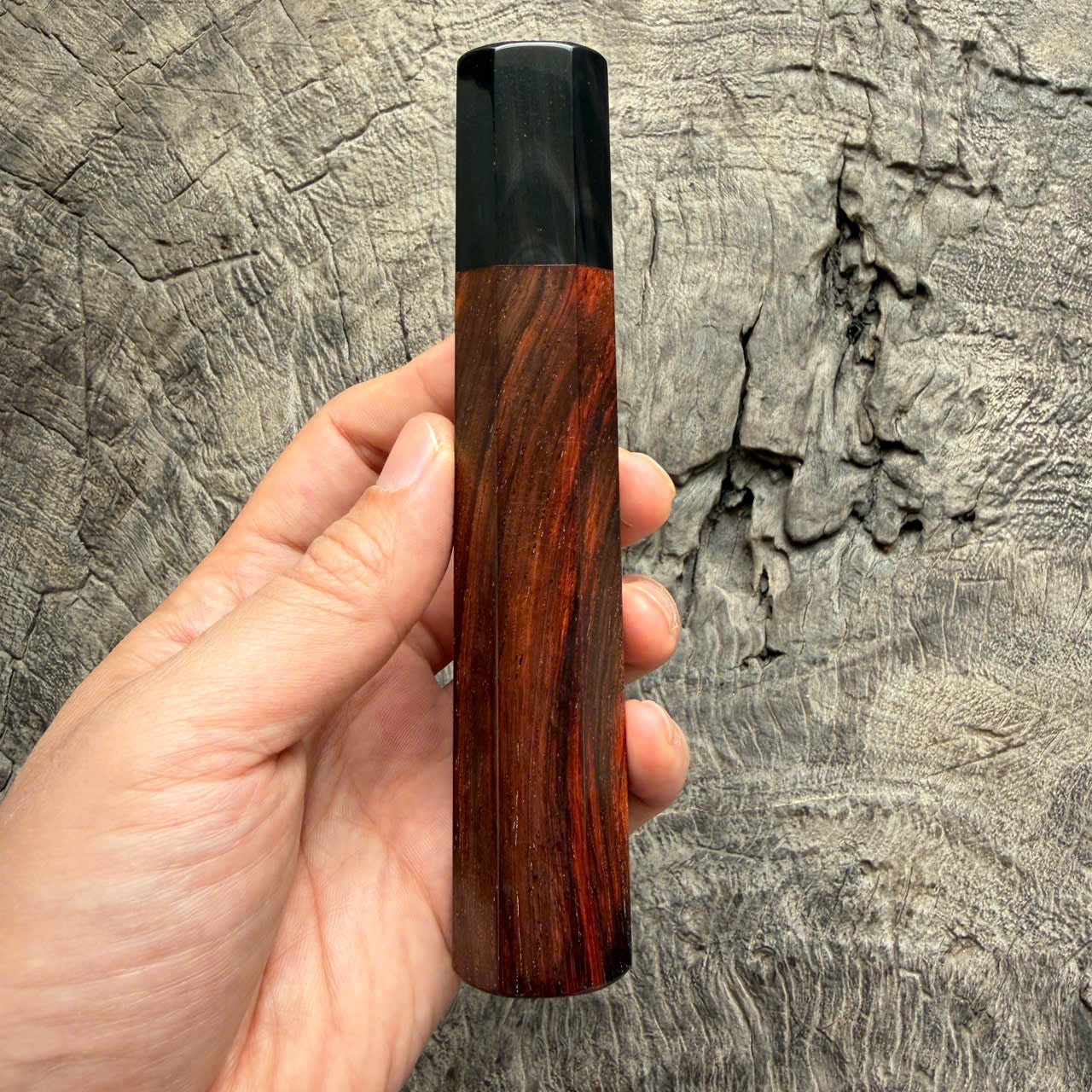 I -23 Tight Grain Siamese Rosewood Wa handle, Black horn Ferrule - 145 mm
