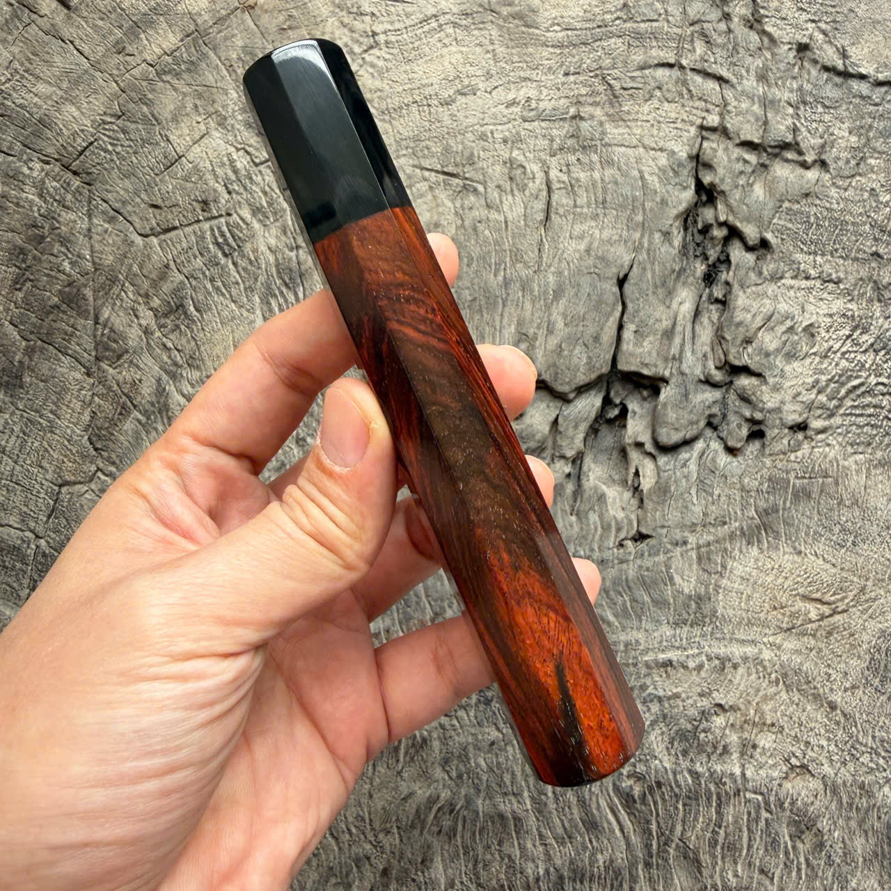 I -23 Tight Grain Siamese Rosewood Wa handle, Black horn Ferrule - 145 mm