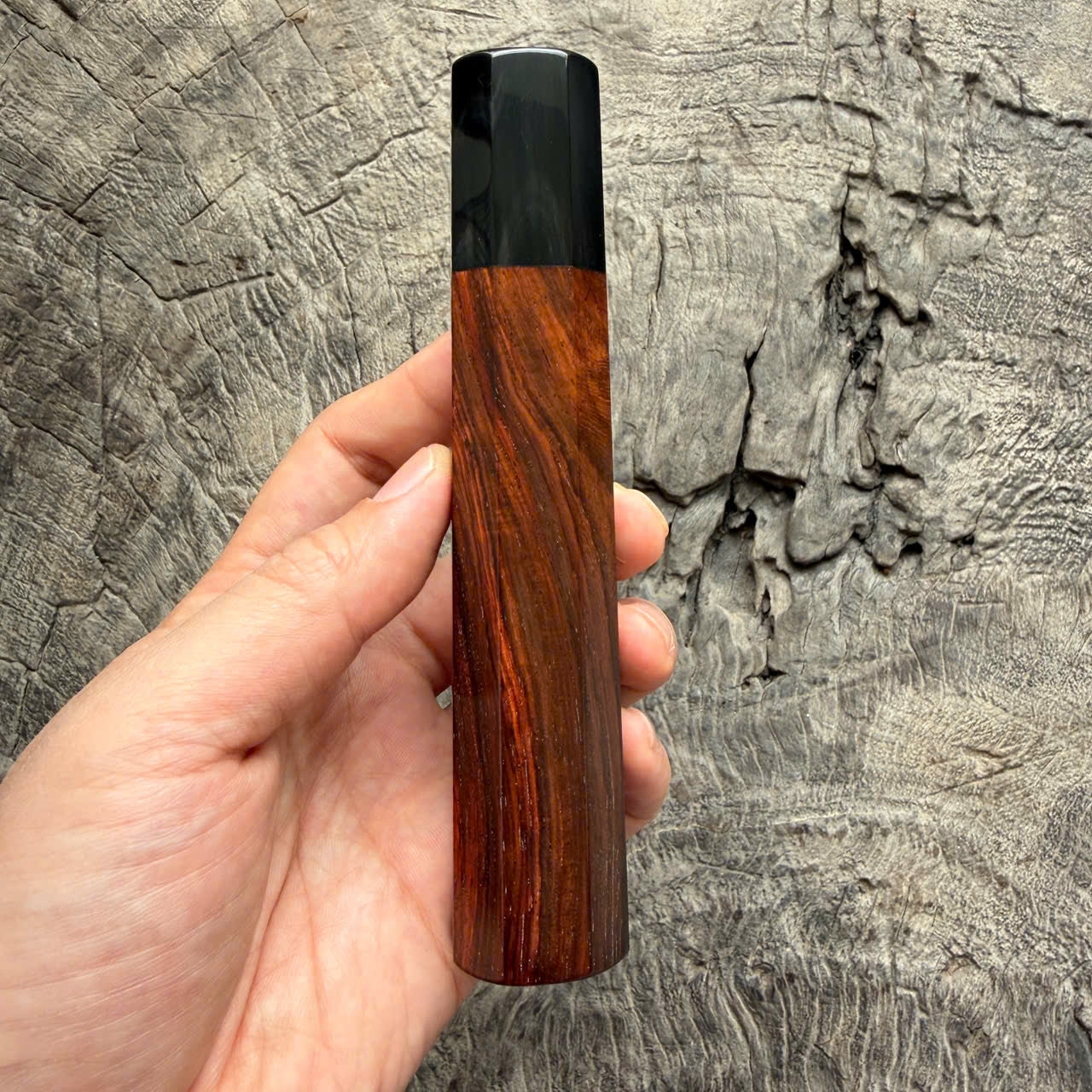 I -23 Tight Grain Siamese Rosewood Wa handle, Black horn Ferrule - 145 mm