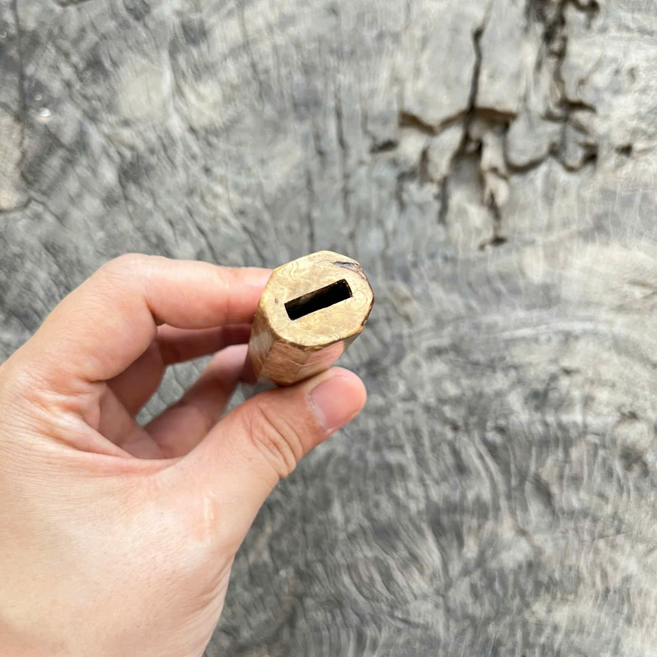 I- 6 Two tone Amboyna Burl Wa handle, Mono, 135 mm