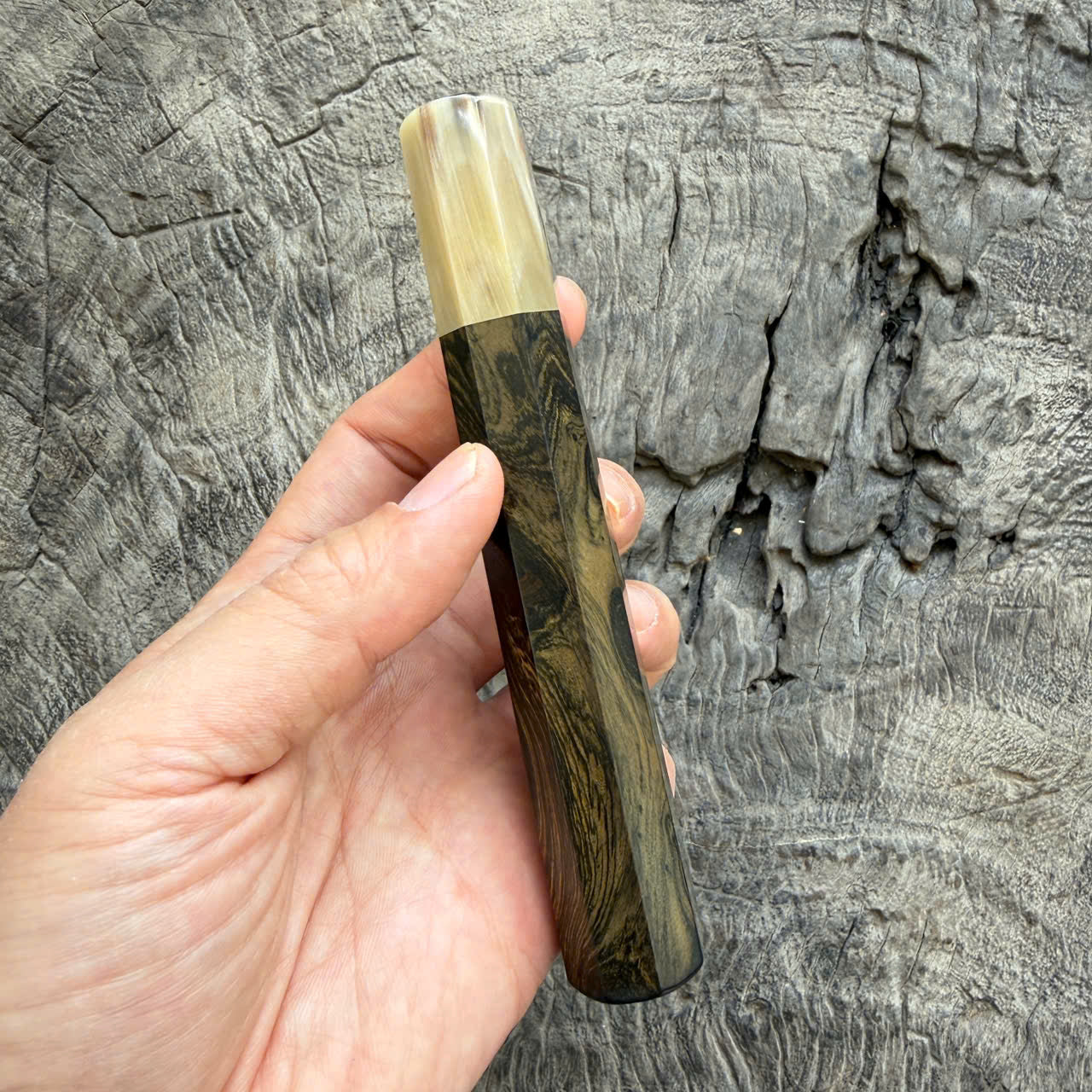 I- Special Ebony Wa handle, Marble Horn Ferrule - 135mm