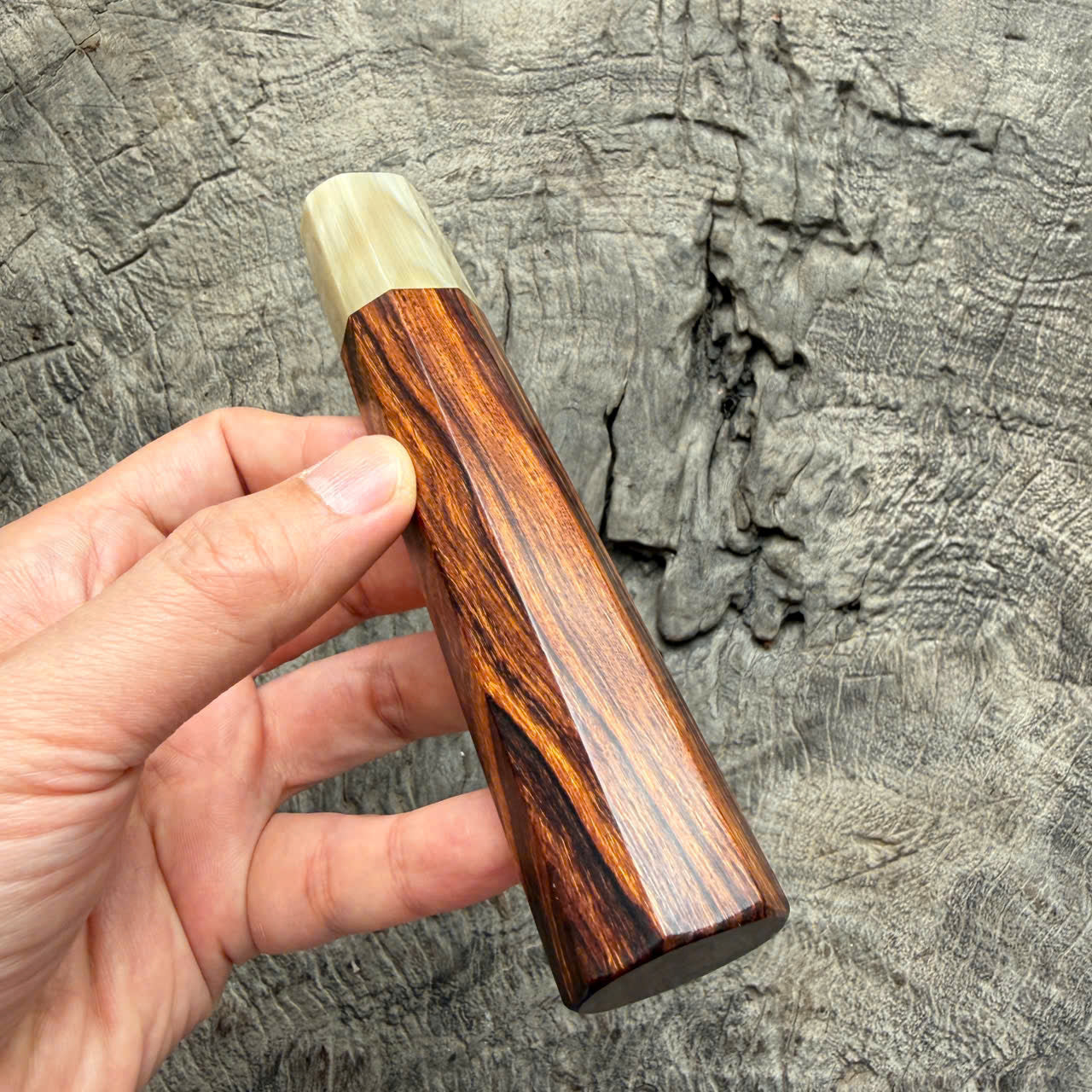 I - 2 Desert ironwood Wa handle, Cool Cream Horn Ferrule- 145 mm