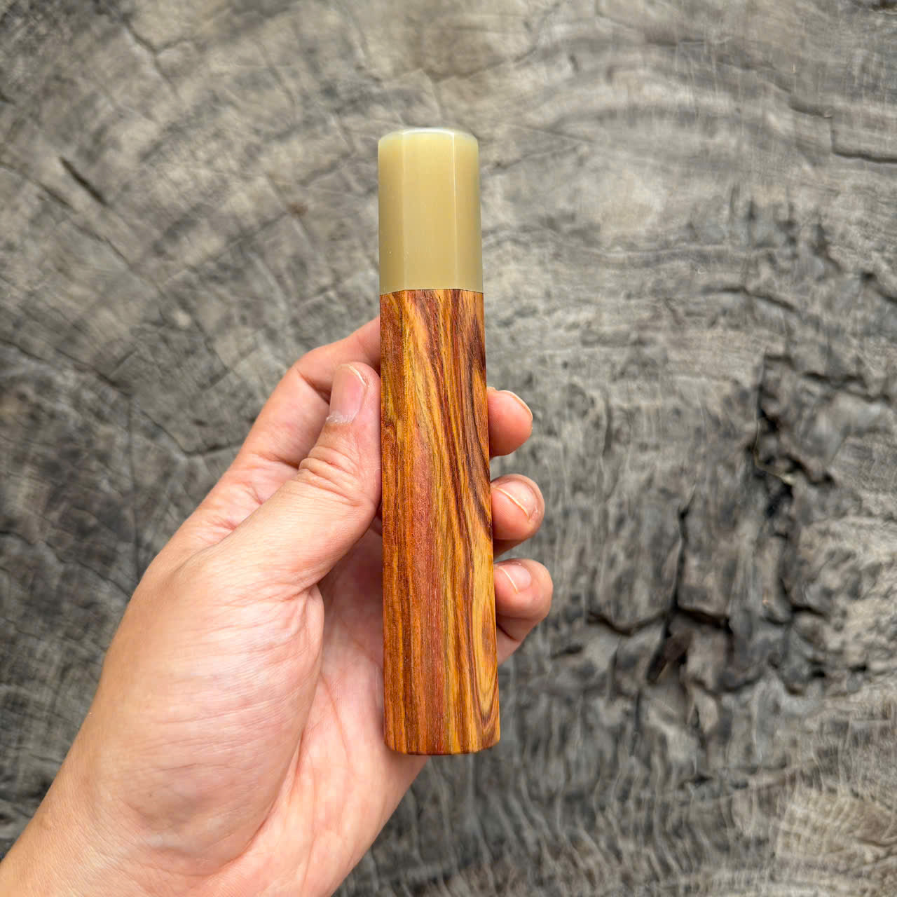 I - 10 Huanghuali wood wa handle , Nice White horn Ferrule , 140mm handle