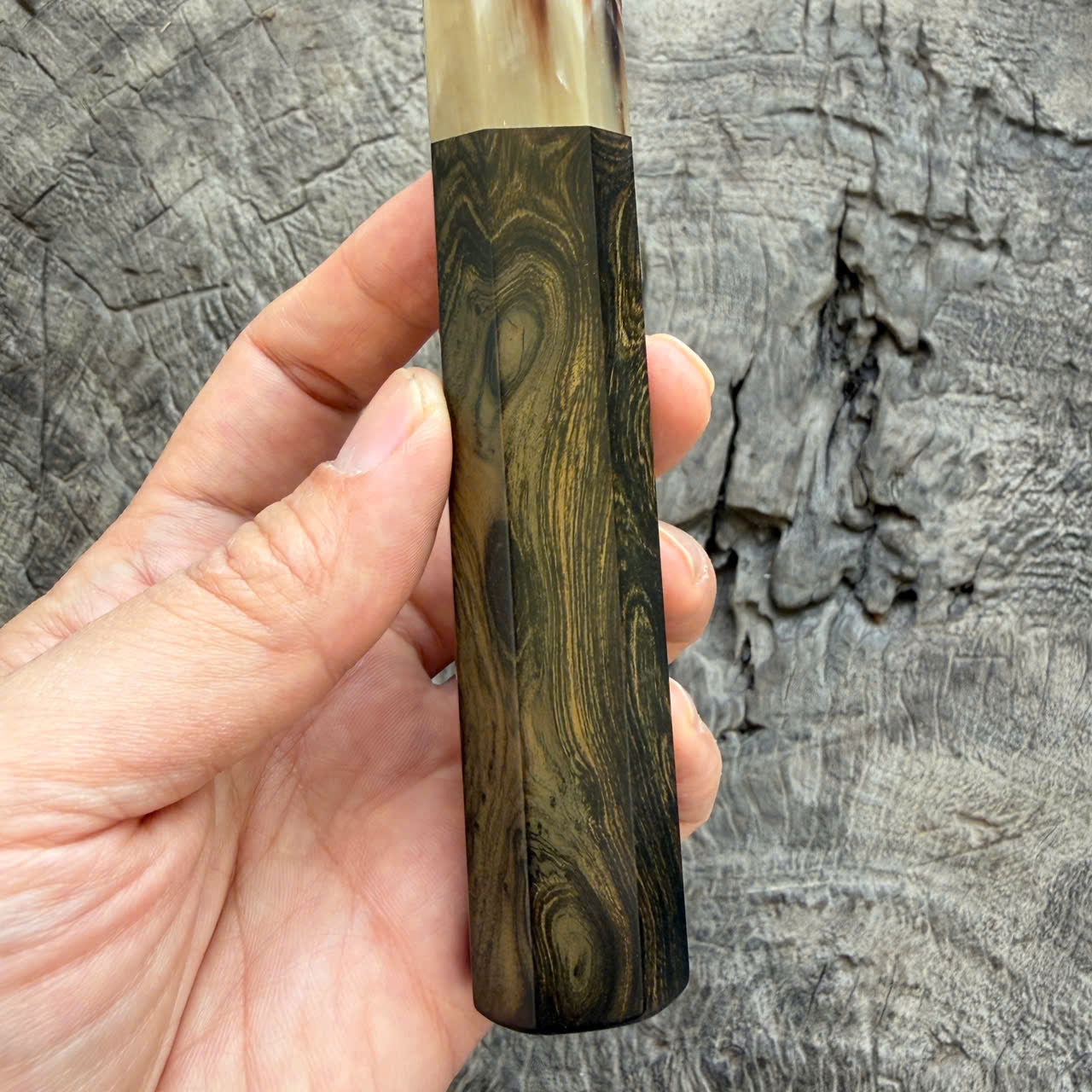 I- Special Ebony Wa handle, Marble Horn Ferrule - 135mm