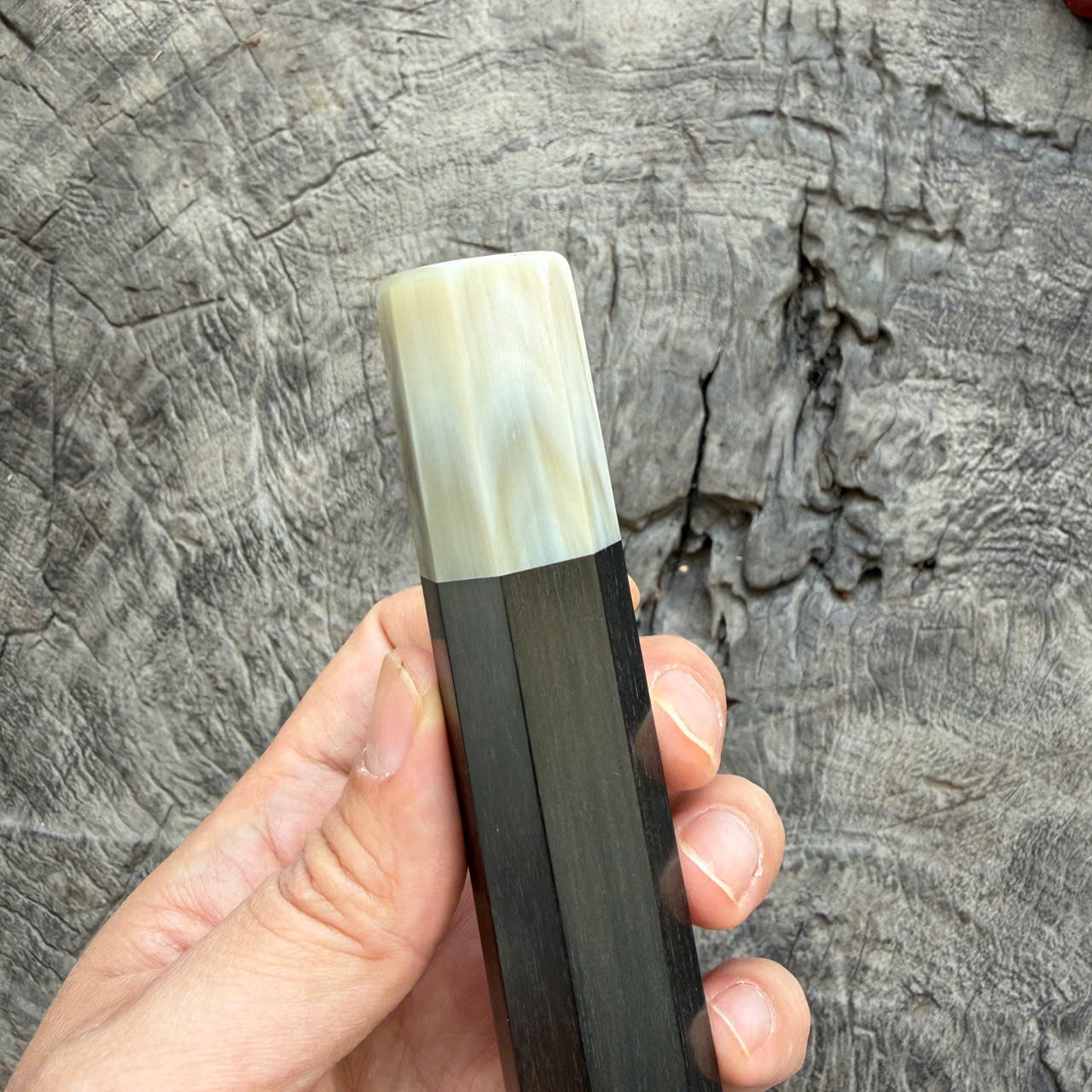 I -21 Ebony Wa handle, Super White Cream Horn Ferrule - 140mm