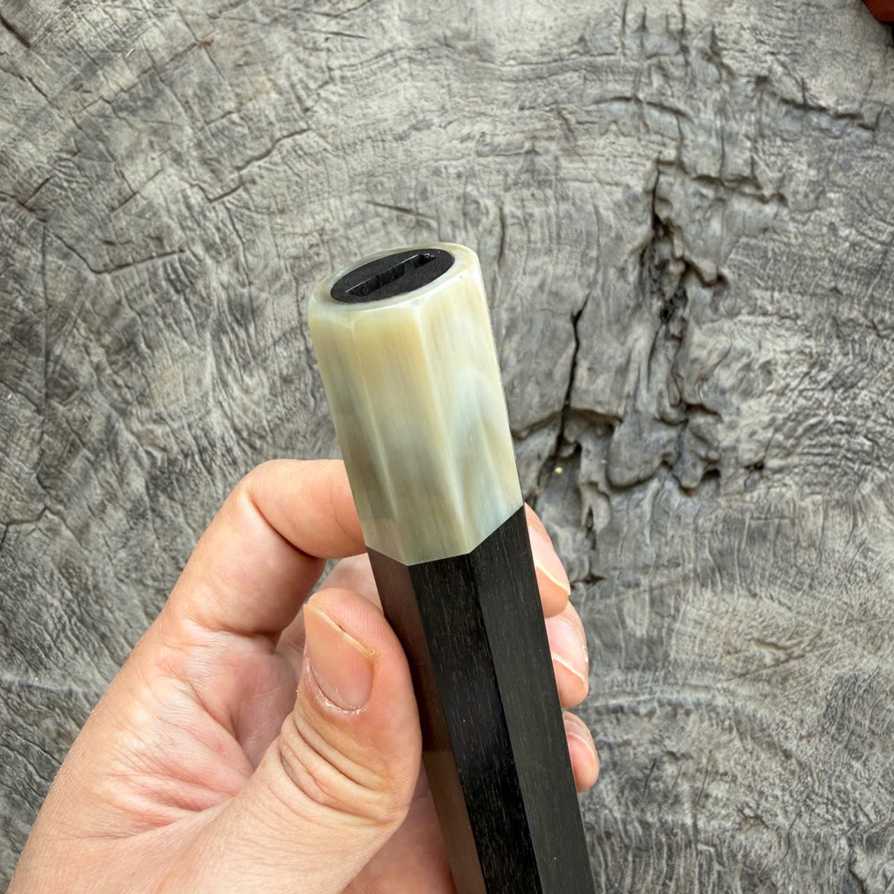 I -21 Ebony Wa handle, Super White Cream Horn Ferrule - 140mm