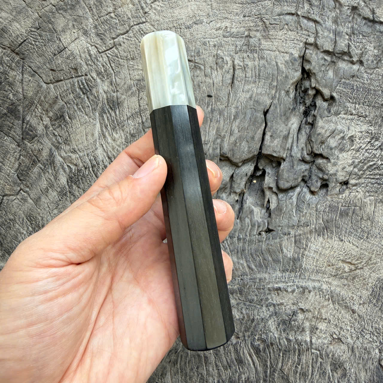 I -21 Ebony Wa handle, Super White Cream Horn Ferrule - 140mm