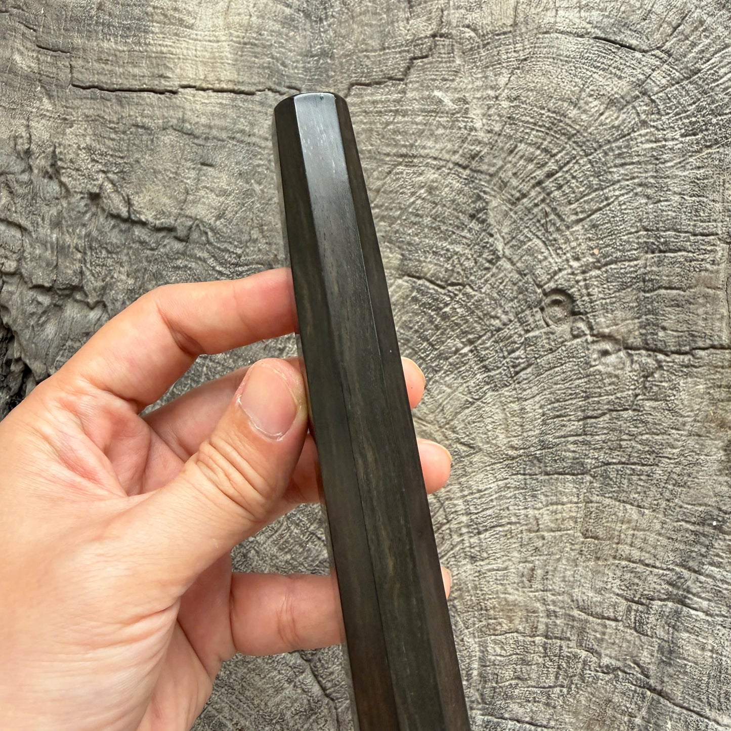 I - 23 Mun Ebony wood wa handle, Mono, Slim head - 140mm