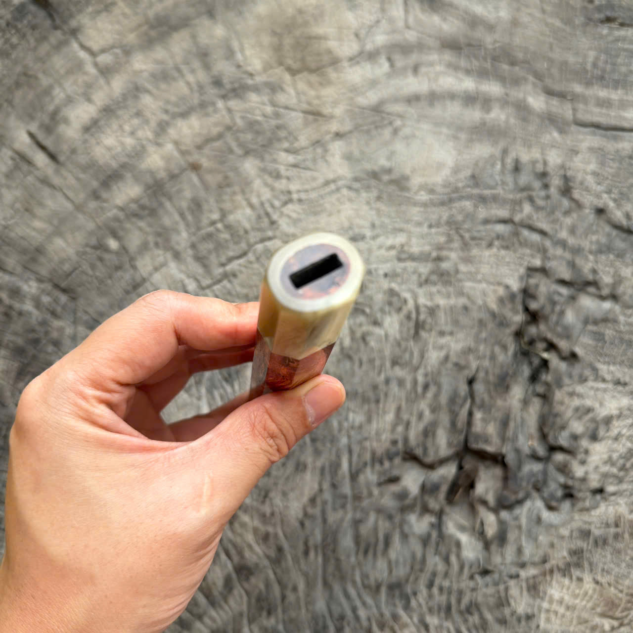 I - 10 Huanghuali wood wa handle , Nice White horn Ferrule , 140mm handle