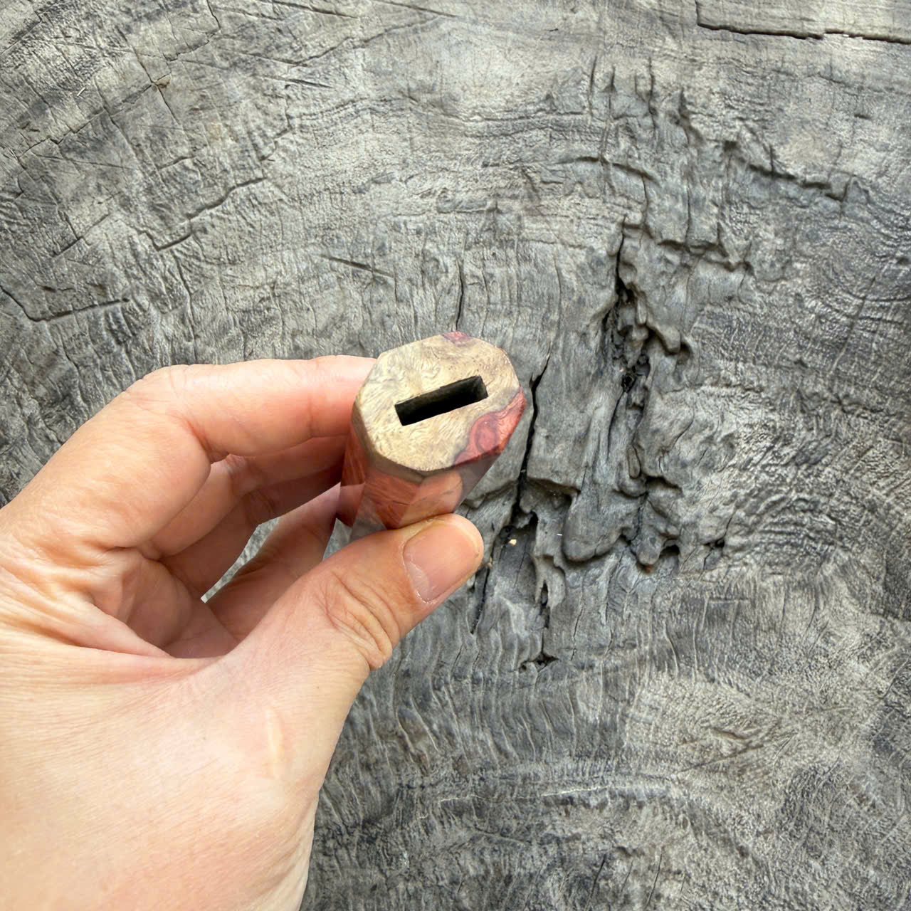 I - 5 Cool Red Amboyna Burl Wa Handle, Mono - 140mm