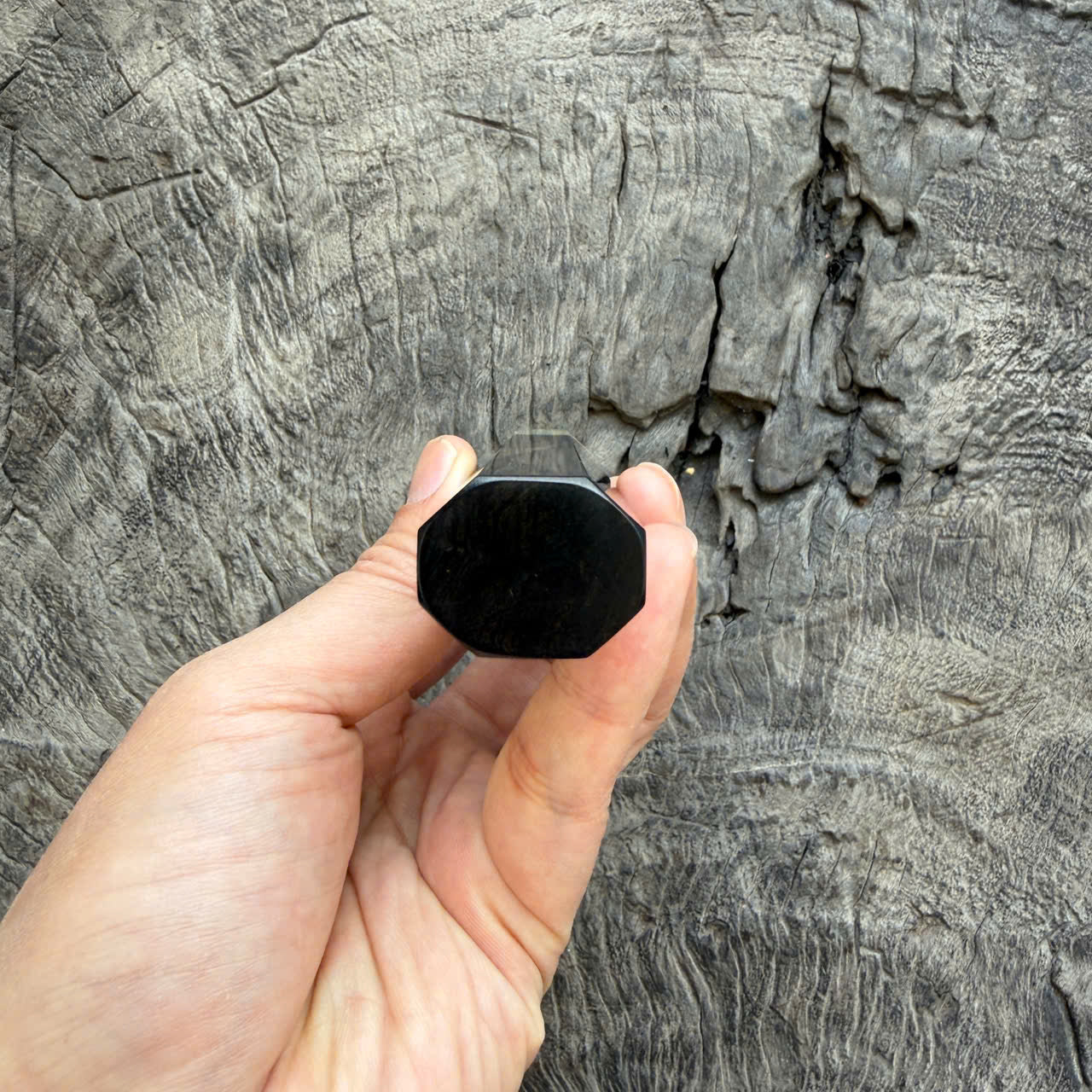 I- 23 Ebony Wa handle, Cream Marble Horn Ferrule - 135mm