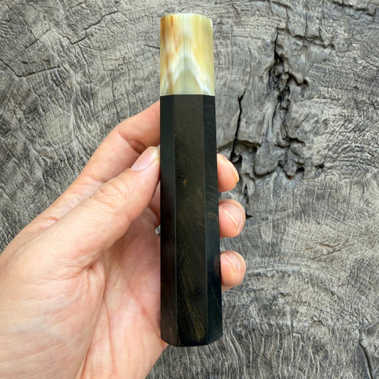 I- 23 Ebony Wa handle, Cream Marble Horn Ferrule - 135mm