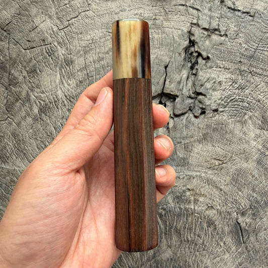 I - 2 Macassar ebony handle, Marble horn ferrule, Slim Shape -  140 mm