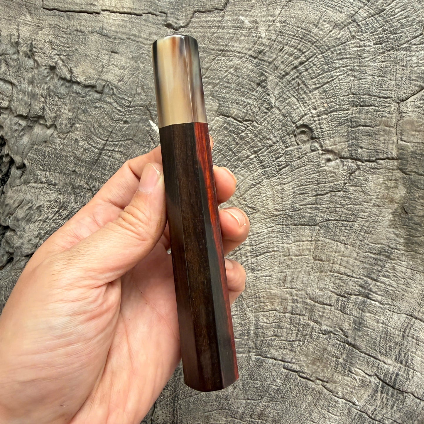 I -  23 Siamese Rosewood Wa handle, Marble horn ferrule- 145 mm