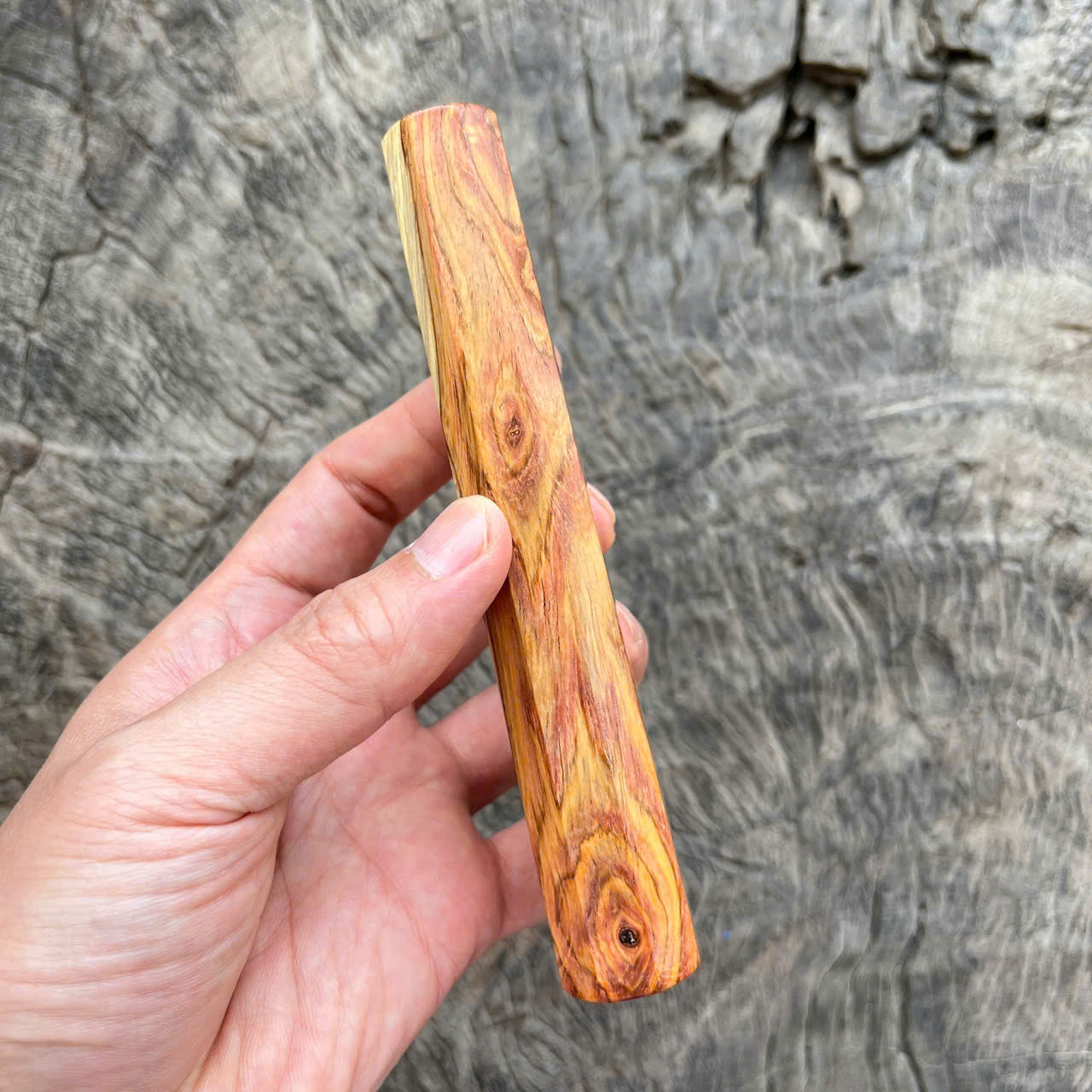 I - 8 Two tone Huanghuali wood Wa handle,  mono - 140mm