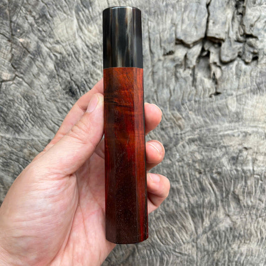 I - 15 Red Siam Rosewood Wa handle, Dark Marble Horn ferrule- 145mm