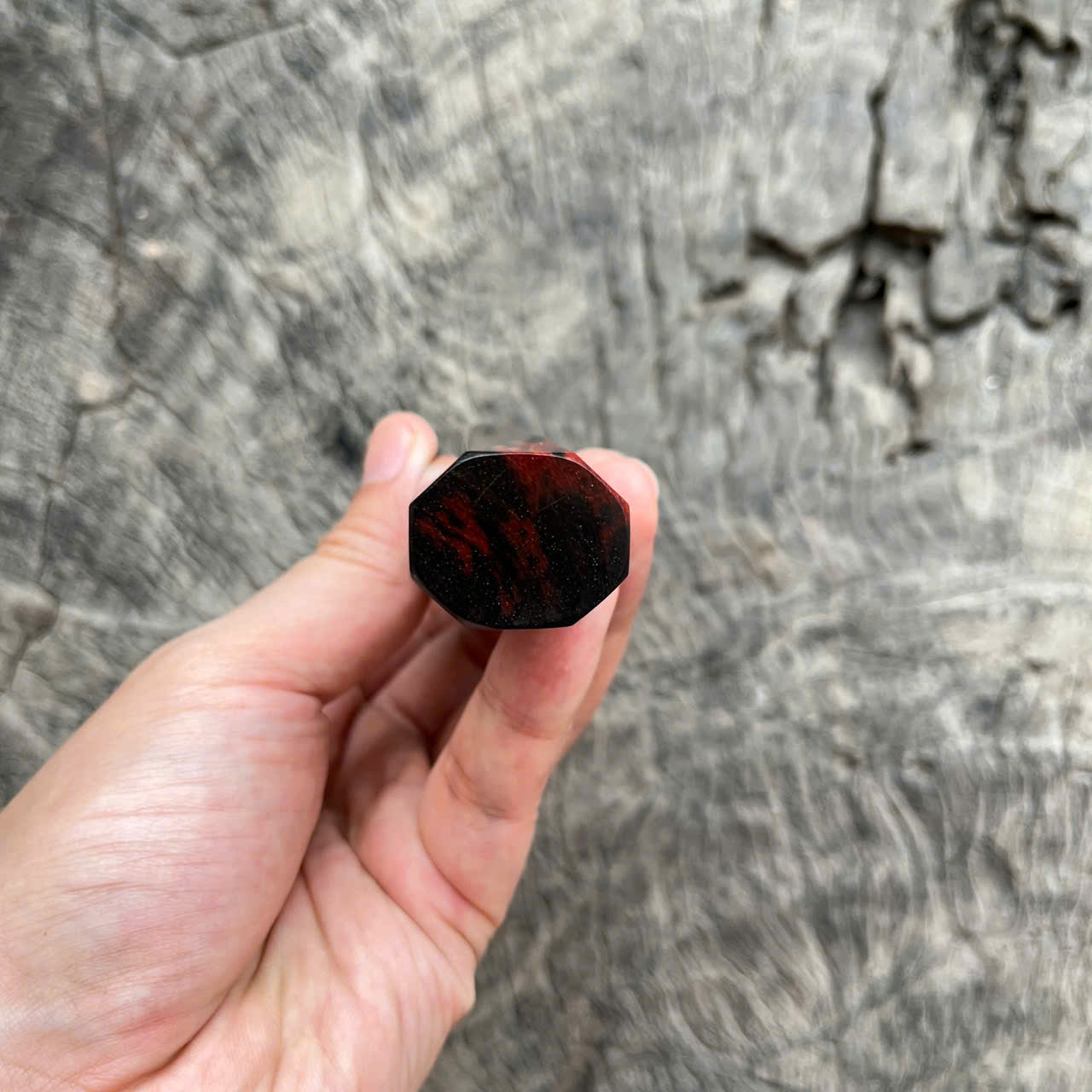 I- 16 Nice Red Black Siam Rosewood Wa handle, Mono, 130 mm