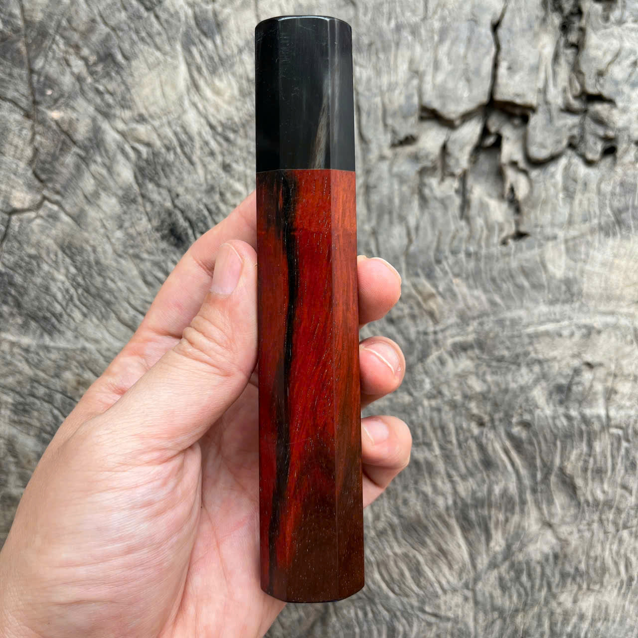 I - 15 Red Siam Rosewood Wa handle, Dark Marble Horn ferrule- 145mm