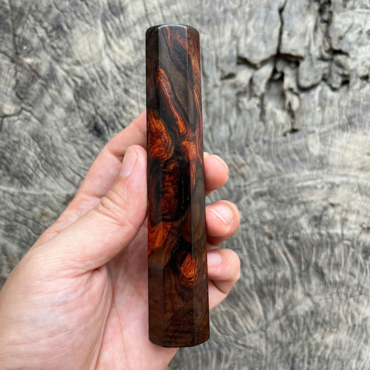 I- 17 Red Black Siam Rosewood Wa handle, Mono, 130 mm