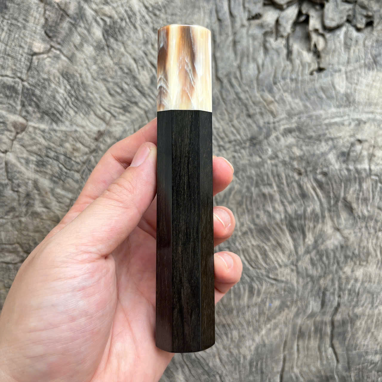 I -10 Ebony Wa handle, Marble Cream Horn Ferrule - 140mm