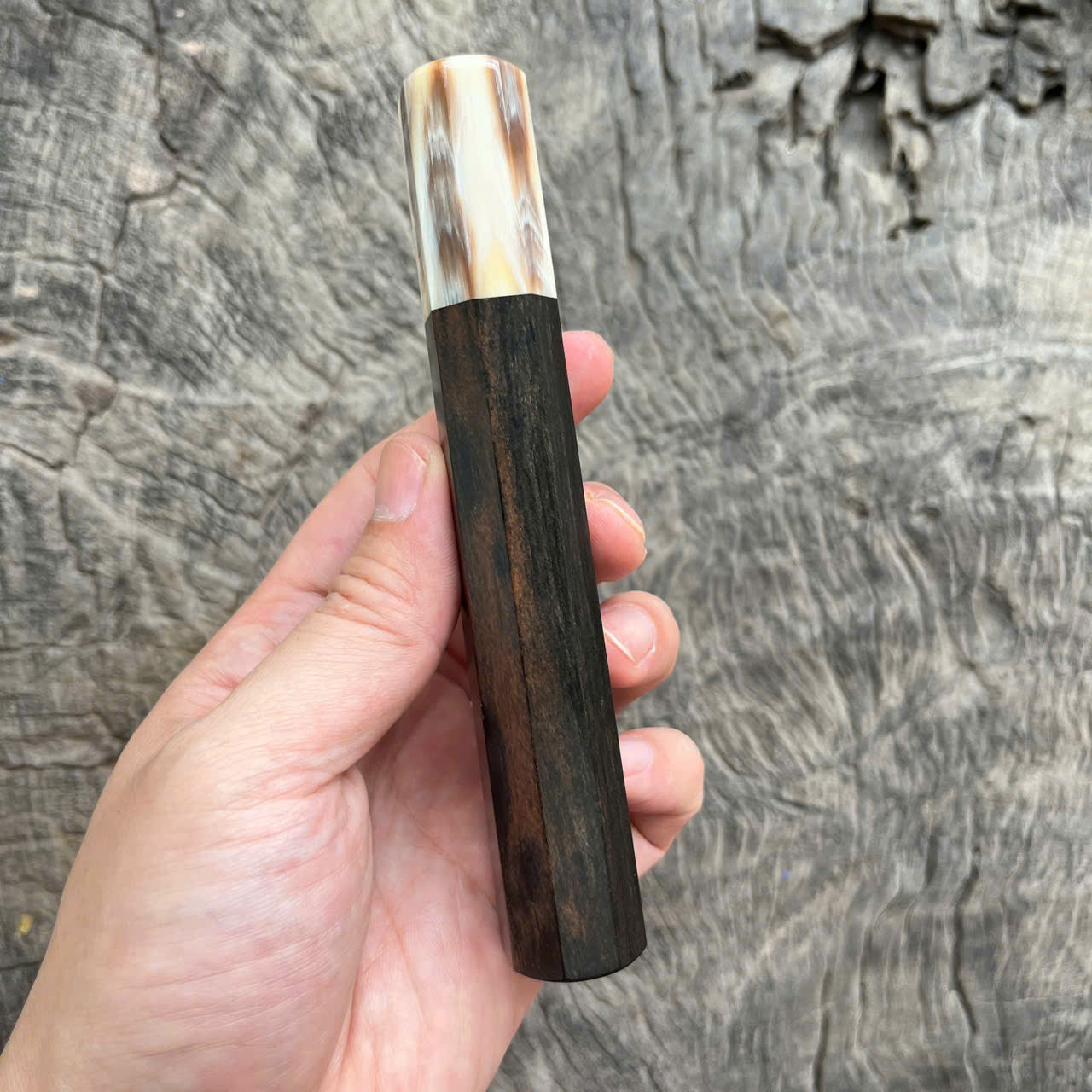 I -10 Ebony Wa handle, Marble Cream Horn Ferrule - 140mm