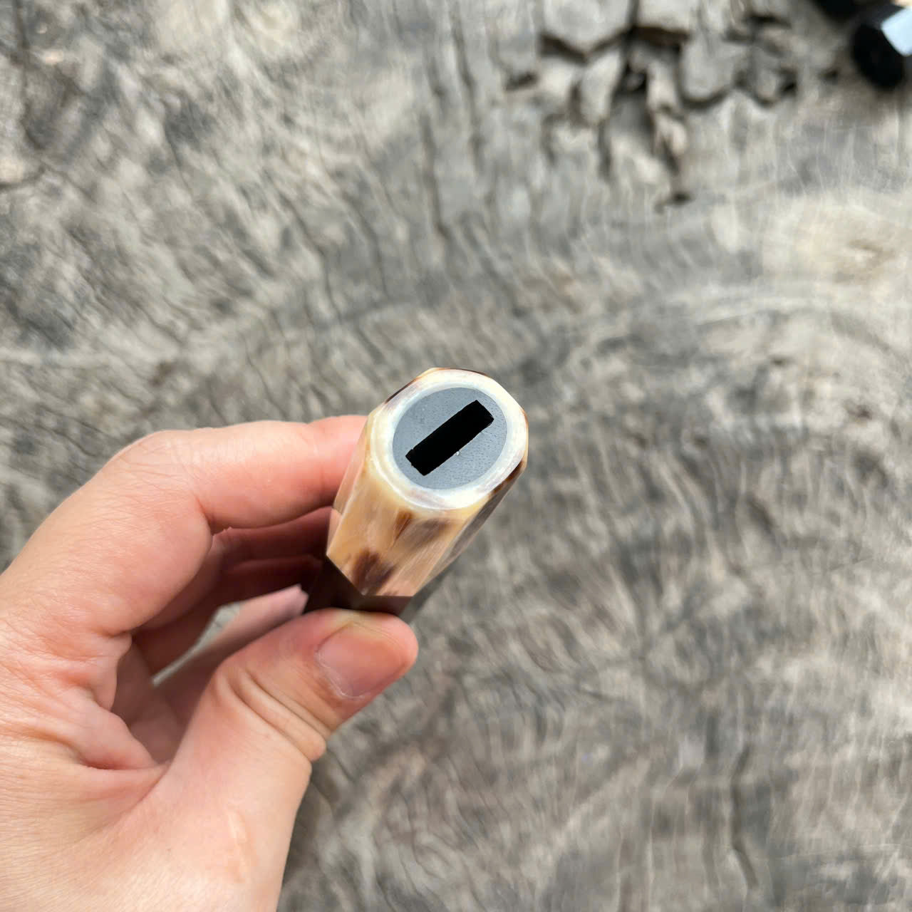 I -10 Ebony Wa handle, Marble Cream Horn Ferrule - 140mm